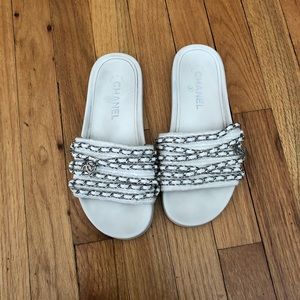 White Chanel sandals
